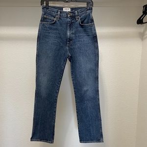 Agolde Pinch Waist High Rise Kick Flare Jeans in Placebo Wash Size 25. Preowned.